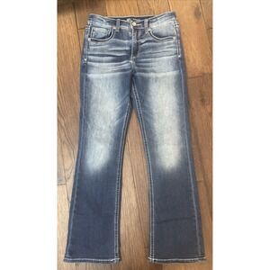 BKE Conner Bootcut Jeans Girls 16 Blue Distressed Denim Stretch Bootcut Pants